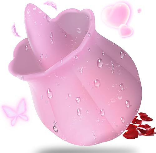 Juguetes Sexuales Vibrador Dildo Rosa, Juguete para Adultos con 10 Velocidades de Vibración para Mujeres Clítoris Pezón, Juguete Sexual de Lengua