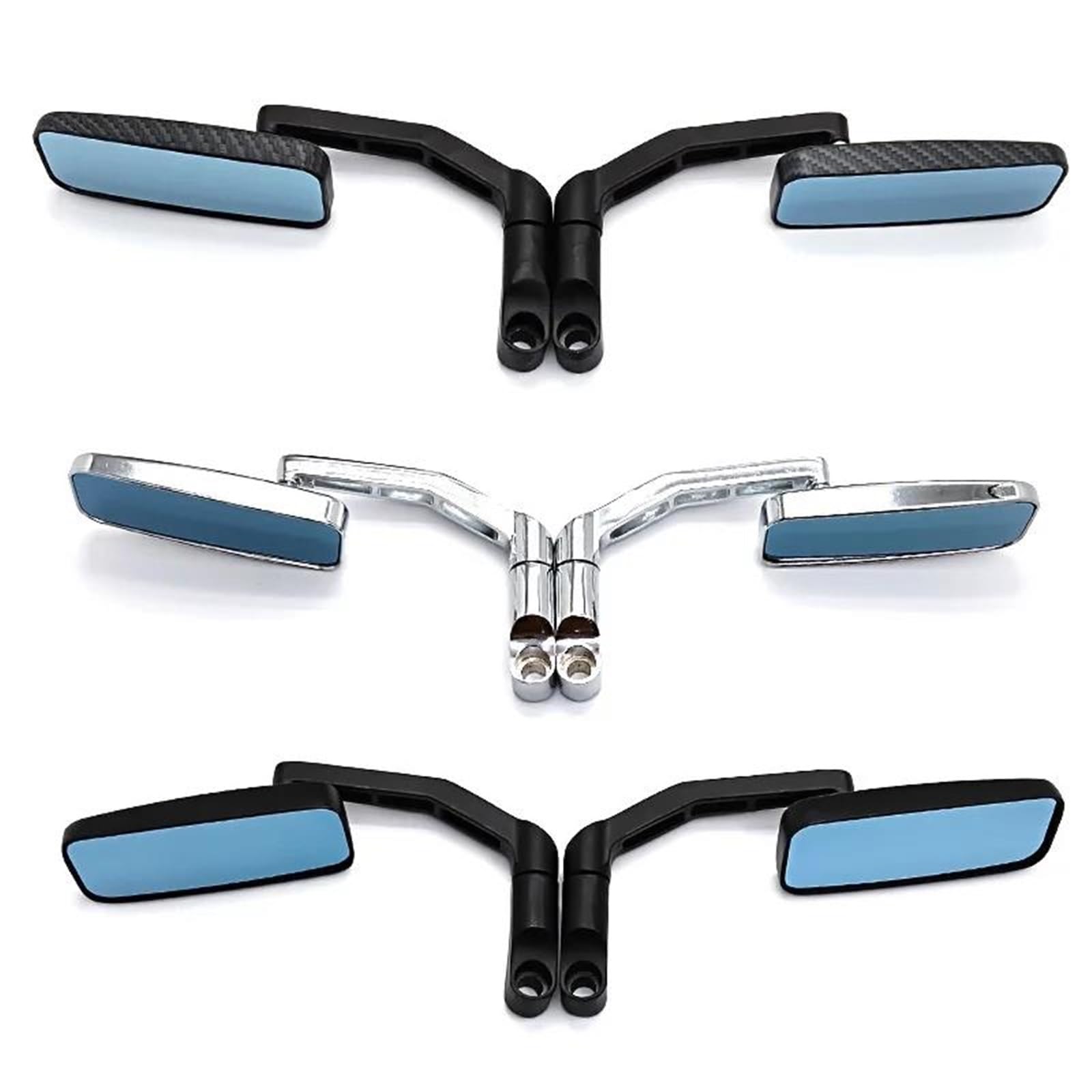 Specchio moto Specchietto Retrovisore Moto Specchietto Laterale In Lega Alluminio 8 10MM Universale Per FZ6 Per FZ8 Per FZ09 Per PCX 150 160 Per Z650(Chrome)