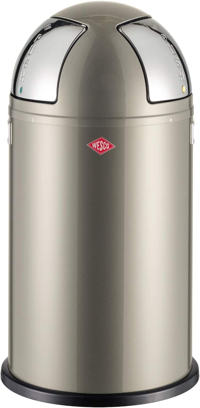 Wesco Push Two Powder Coated Steel Waste Recycling Bin, 50 Litre