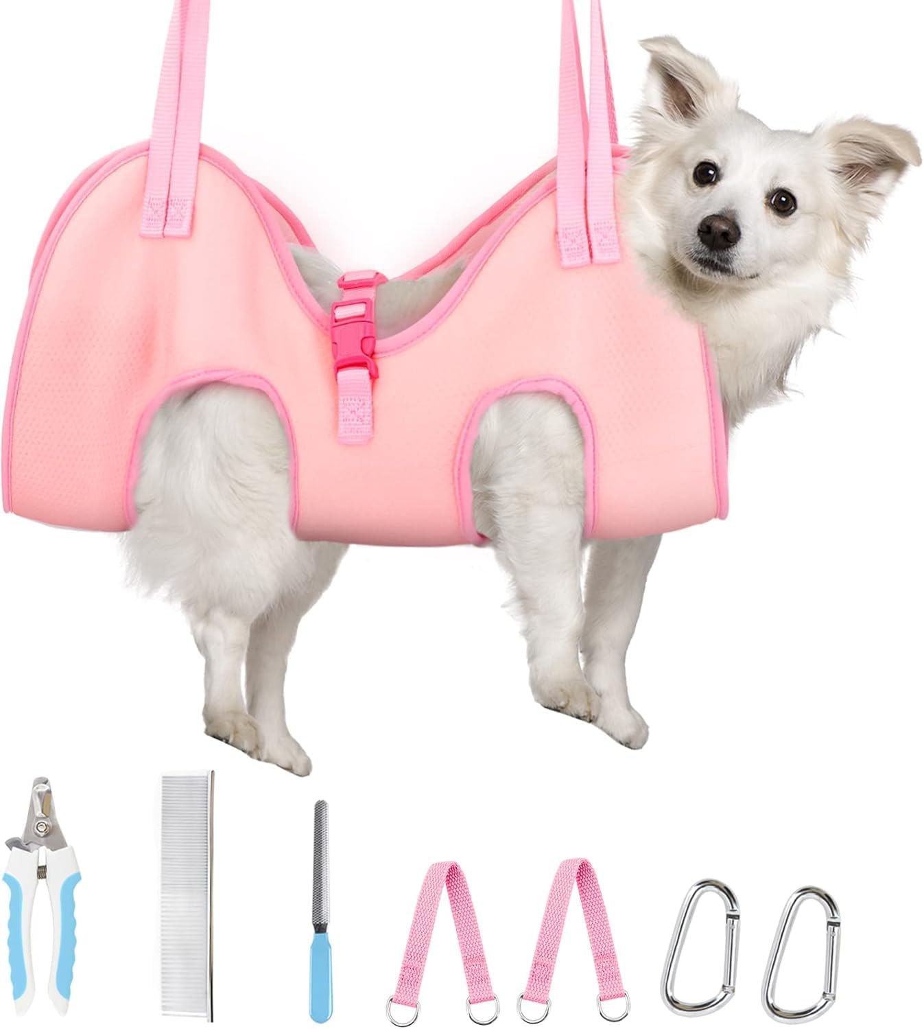 Supet Dog Grooming Hammock for Dog and Cat, Relaxation Pet Grooming Sling Helper, Breathable Pet Grooming Hammock for Nail Trimming, Ear/Eye Car with Nail Clippers/Trimmers/Scissors