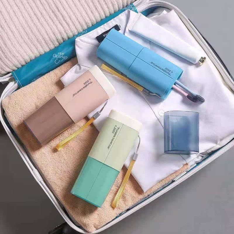 Image of Portable Travel Toothbrush Case with Cup - Multifunctional Toothpaste Holder Organizer, Toothbrush & Towel Storage Box for Travel, Camping, Business Trip & School (Travel Cup-2, 1, Count)