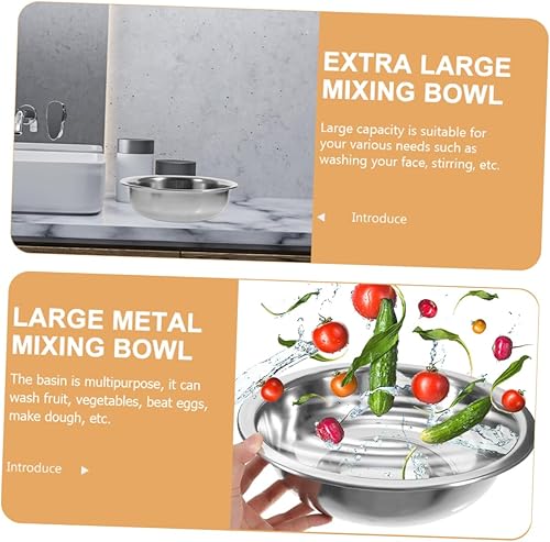 Miniatura 9 de HOMSFOU cuencos de mezcla de metal cuencos de mezcla de metal grandes cuencos de mezcla de metal cuencos de mezcla de ensalada cuencos de metal