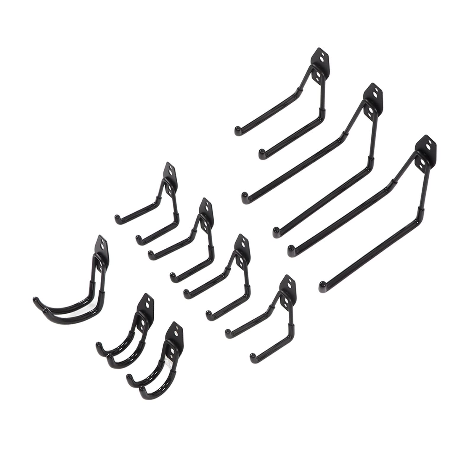 Strapazierfähige Garagen-Wandhaken, Aufbewahrungsorganisator, 10 Stück, Metallhaken für Elektrowerkzeuge, Gartengeräte, Leitern, Schaufeln, Besen, Surfbretter, Eisen, PVC,