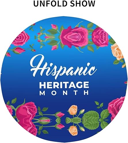 Miniatura 4 de ZGVDVZ Mantel redondo del mes de la herencia hispana nacional, lavable, resistente al agua, de poliéster, para fiestas, banquetes, comedor, 60