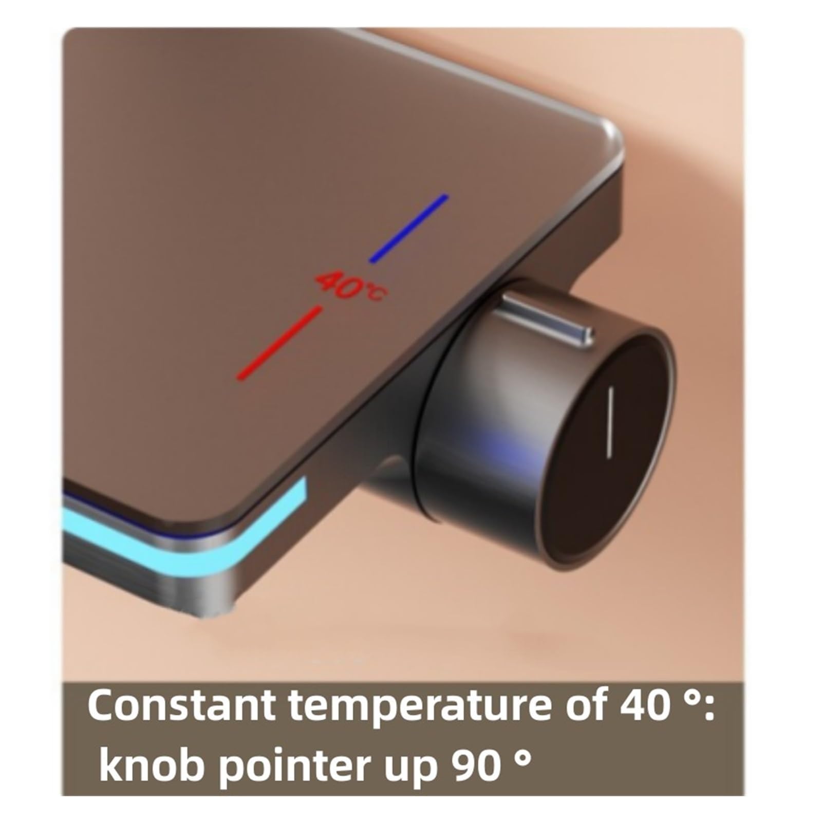 Set di rubinetti for doccia termostatici con display digitale, miscelatore for rubinetti in ottone for vasca da bagno a pioggia, luce d'atmosfera for la generazione di energia del flusso d'acqua(Noir)