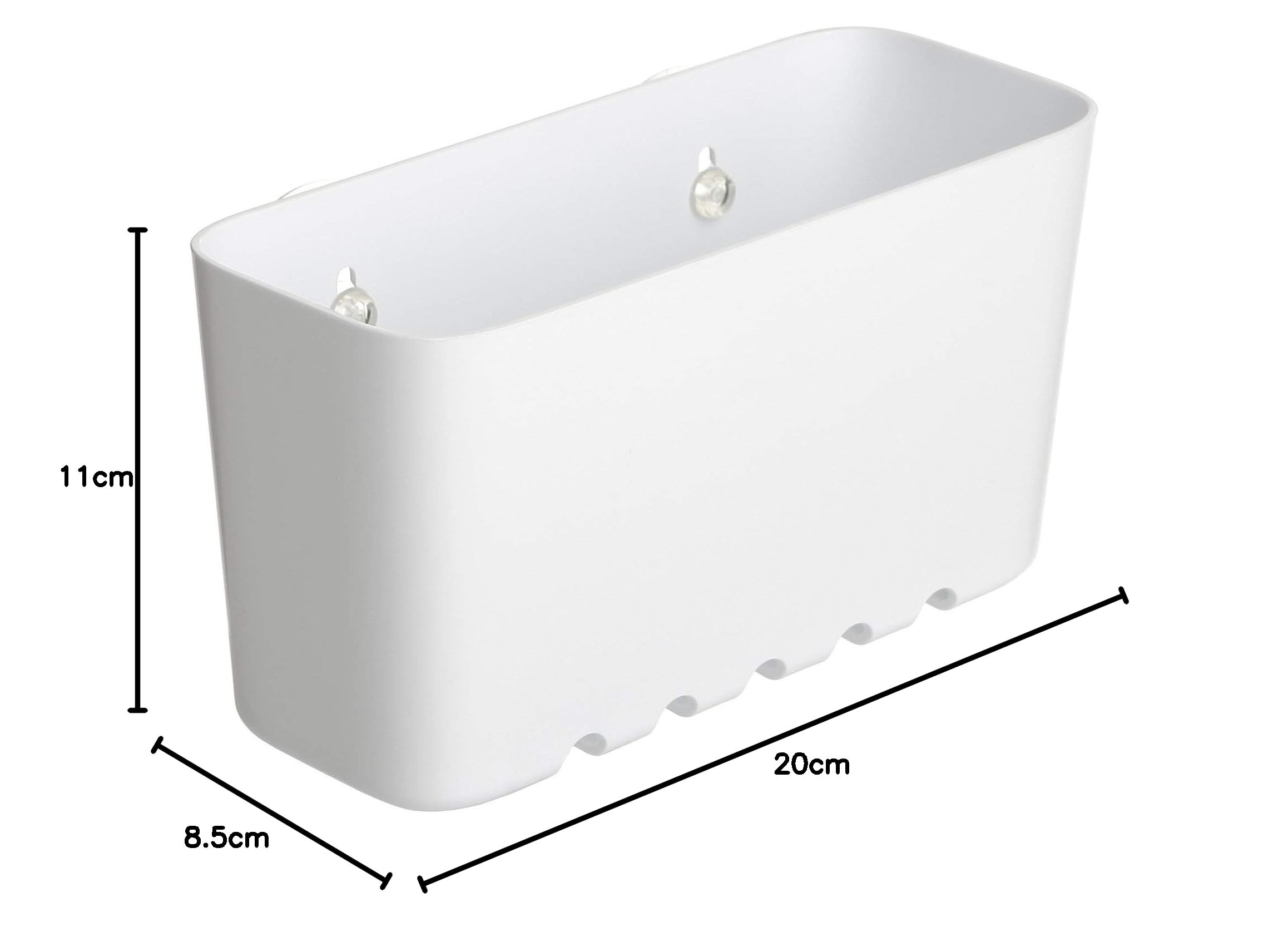 Tatay Estanteria Ducha Sin Taladro Rectangular | Incluye Ventosas | Soporta 1,5 kg | Polipropileno Resiste Humedad | Medida Pequeña | 20 x 8,5 x 11 cm - Modelo Standard - Blanco