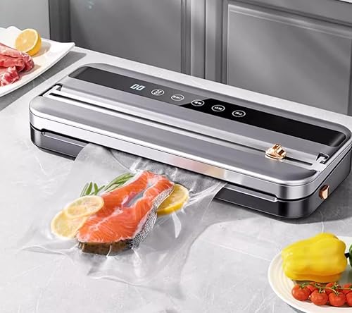 Miniatura 4 de Bolsas selladoras de alimentos al vacío medianas de 8 x 12 pulgadas, precortadas, transparentes, de grado comercial, sin BPA, resistentes,