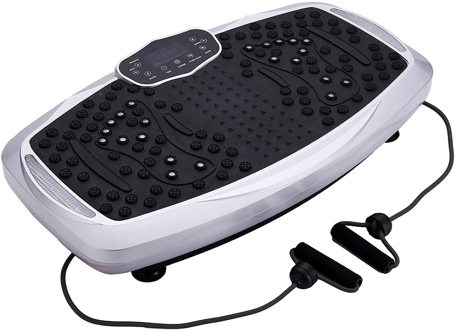 Vibration Plate Exercise Machine Whole Body Workout Vibration Fitness Platform with Remote Control and Resistance Bands Max User