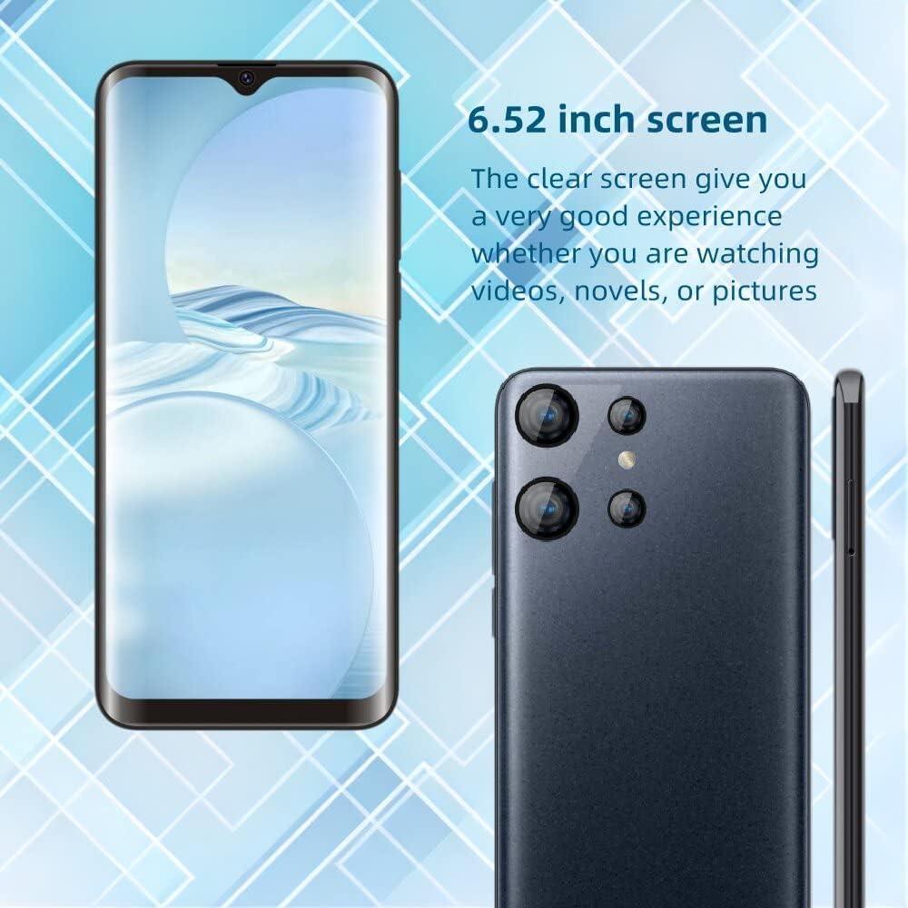 Image highlighting the 6.52-inch screen of the FOXIONO S22U phone, shown alongside the phone's rear.
