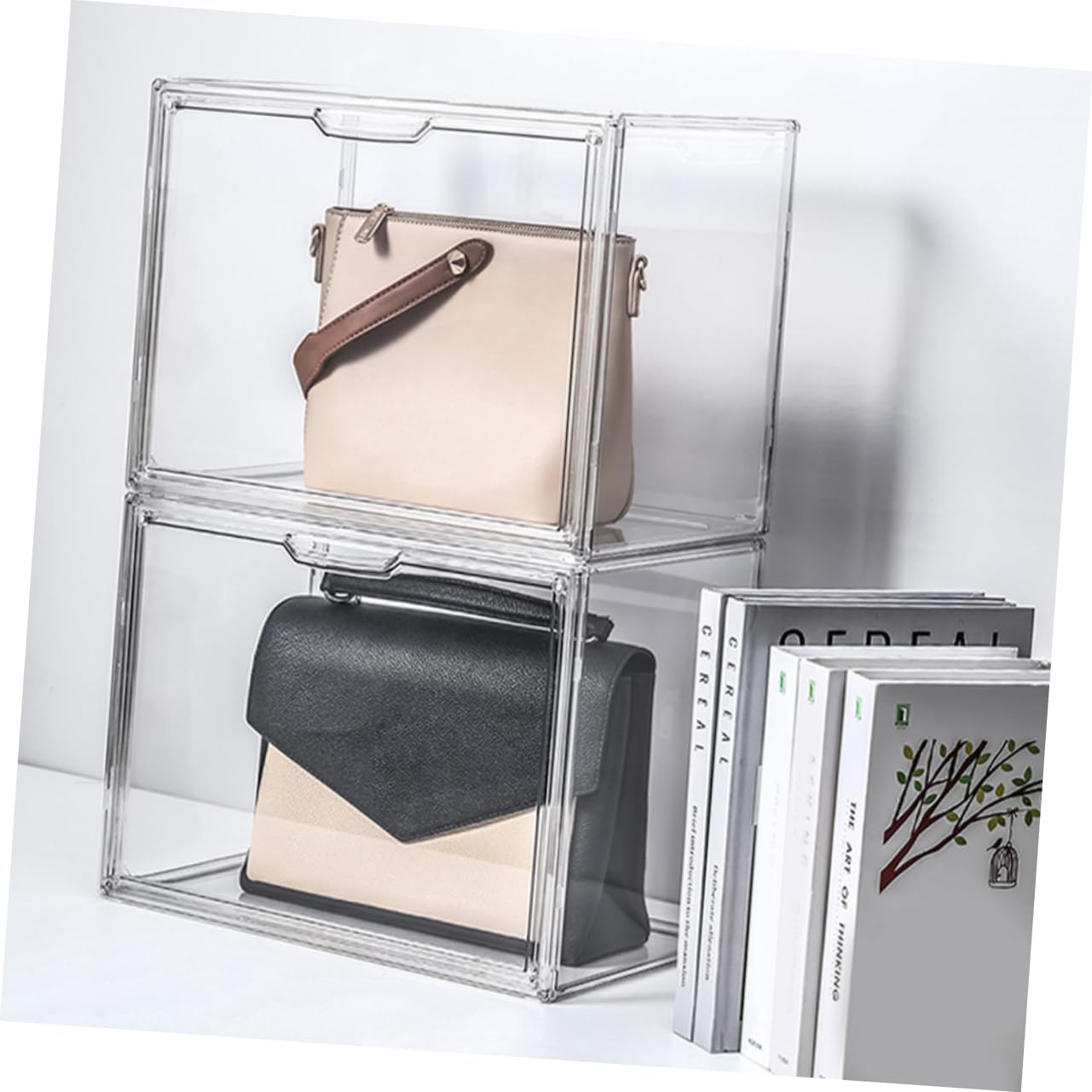 ORFOFE Caja De Almacenamiento De De Muñecas Vitrina para Zapatos Cajas para Muñecas Prueba De Polvo Organizador De Almacenamiento Exhibidora De Figuras