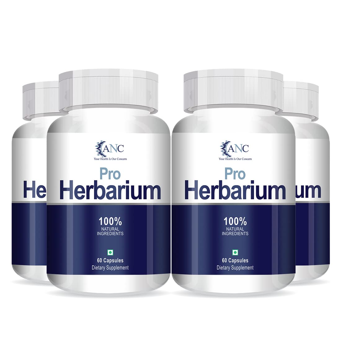 ANC Pro Herbarium Supports Immunity, Protect Liver, Heart, Lungs, Stomach & Skin Veg 60 Capsules-Pack of 4