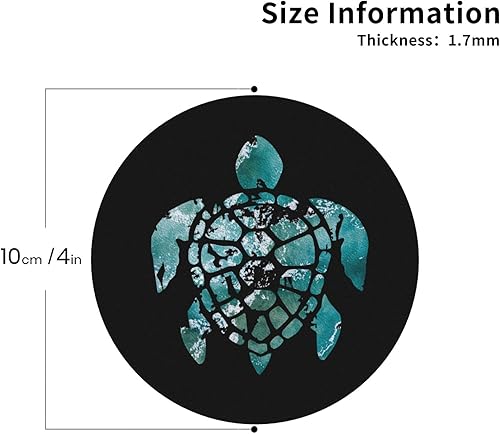 Miniatura 3 de Juego de 6 posavasos de tortuga marina para bebidas, posavasos absorbentes de piel sintética para mesa de café, decoración del hogar, regalo de