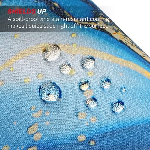 MROCO Essential Office & Gaming Mouse Pad, 8.5 x 11 Inch, Blue Marble | Anti-Fray Stitched Edges, Functional Pattern Design, Non-Slip Rubber Base, Water and Stain Resistance