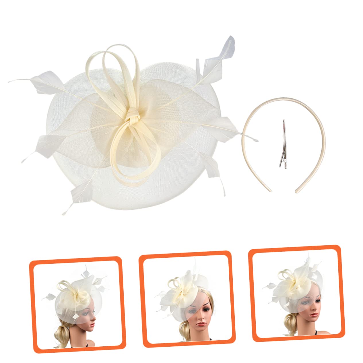 Abaodam 5pezzi Fascinator Elegante Rete per Cerimonie e Feste Cappello da Tea Party per Donne Accessorio per Matrimonio e Banchetto Design Leggero e Confortevole