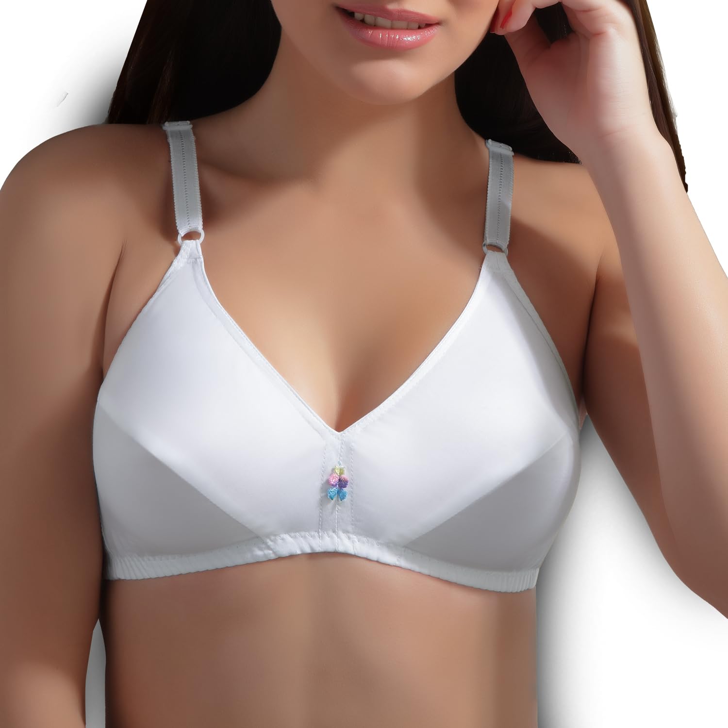 new look Sober Elastic Straps Non Padded Cotton Bra | Medium Cups Band Fullcoverage,Wired- Free Everyday Regular Wear Bra-picture-37
