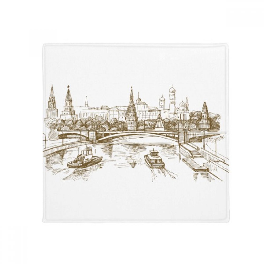 Pont de la rivière tapis de sol multicolore à motif sketch avec envers anti-glisse