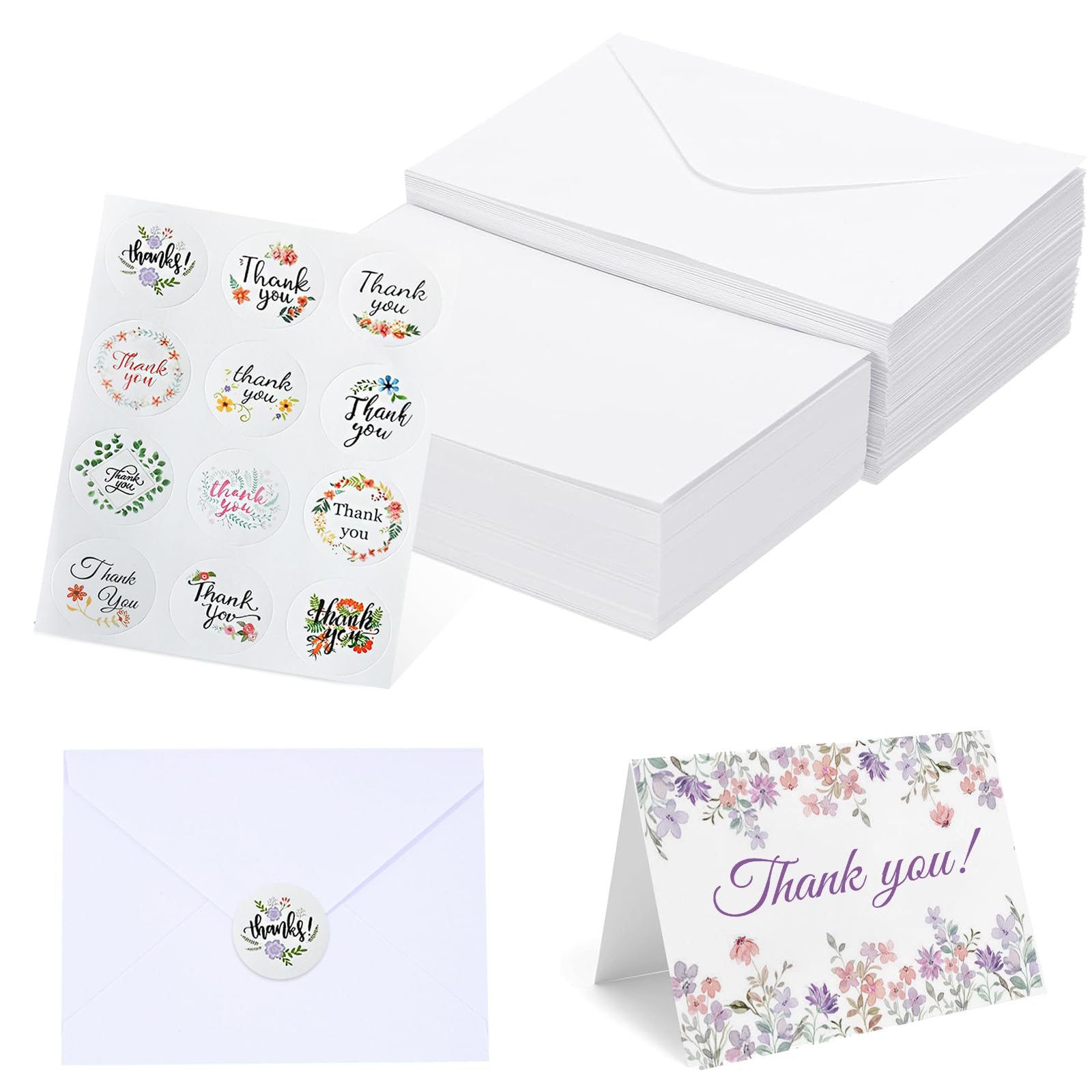 60 Sets Pure Cotton Watercolor Cards, Watercolour Cards with Envelopes, 140 lb/300 GSM Blank Watercolor Cardss with Envelopes for Painting or Card Making(4x6 Inch Foldable Size)