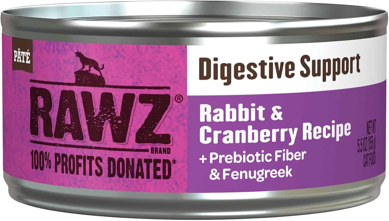 Rawz Digestive Support CAT Food 5.5 Ounce Cans, 24 Pack (Rabbit/Cranberry)