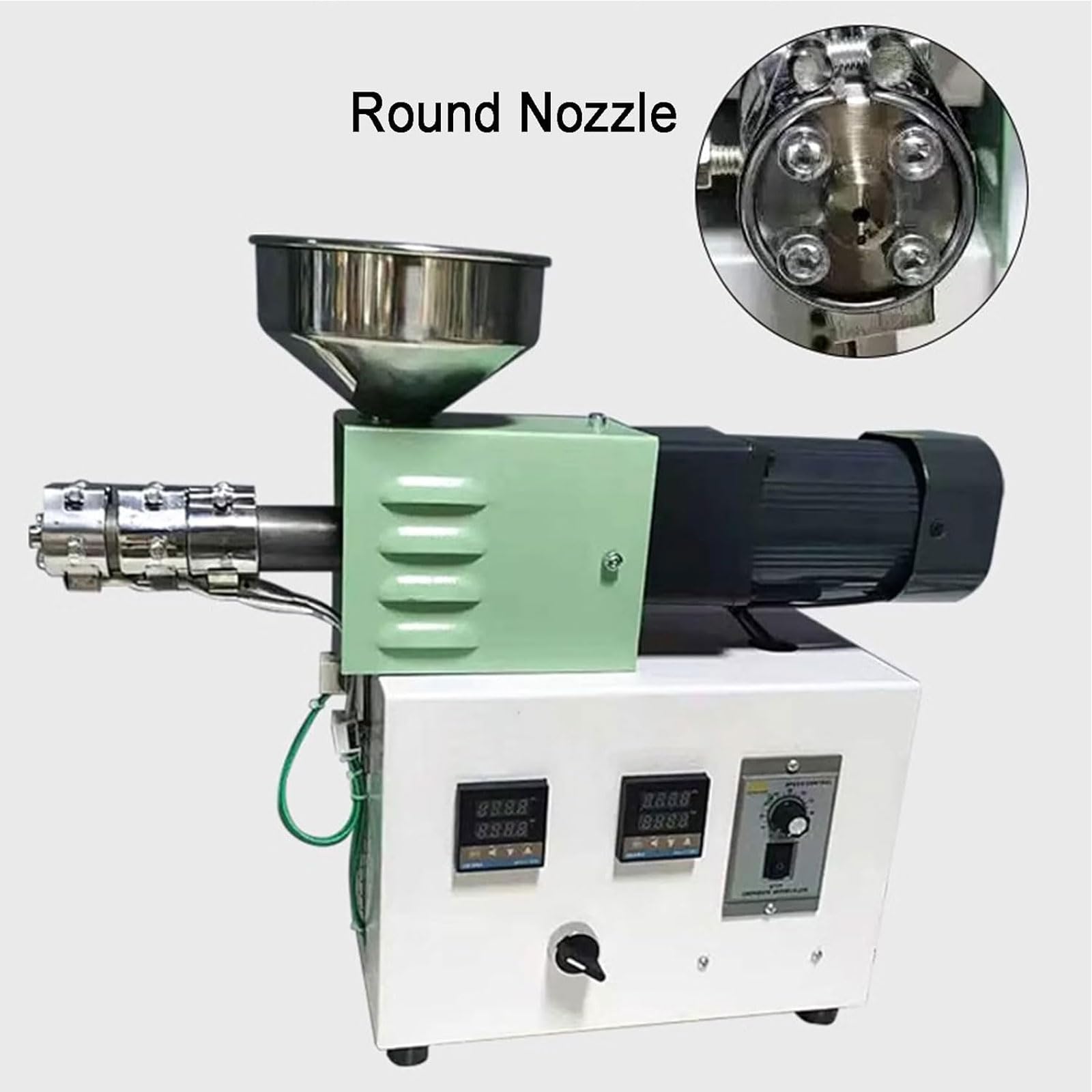 90 W kommerzieller Filamentextruder, ABS PEEK PLA-Kunststoffpressmaschine, Einzelschneckenstange 0,1 Zoll Extrudierdurchmesser Filament, 0,6 Zoll Schneckenstangendurchmesser, 0,01–0,5 kg/h Leistung