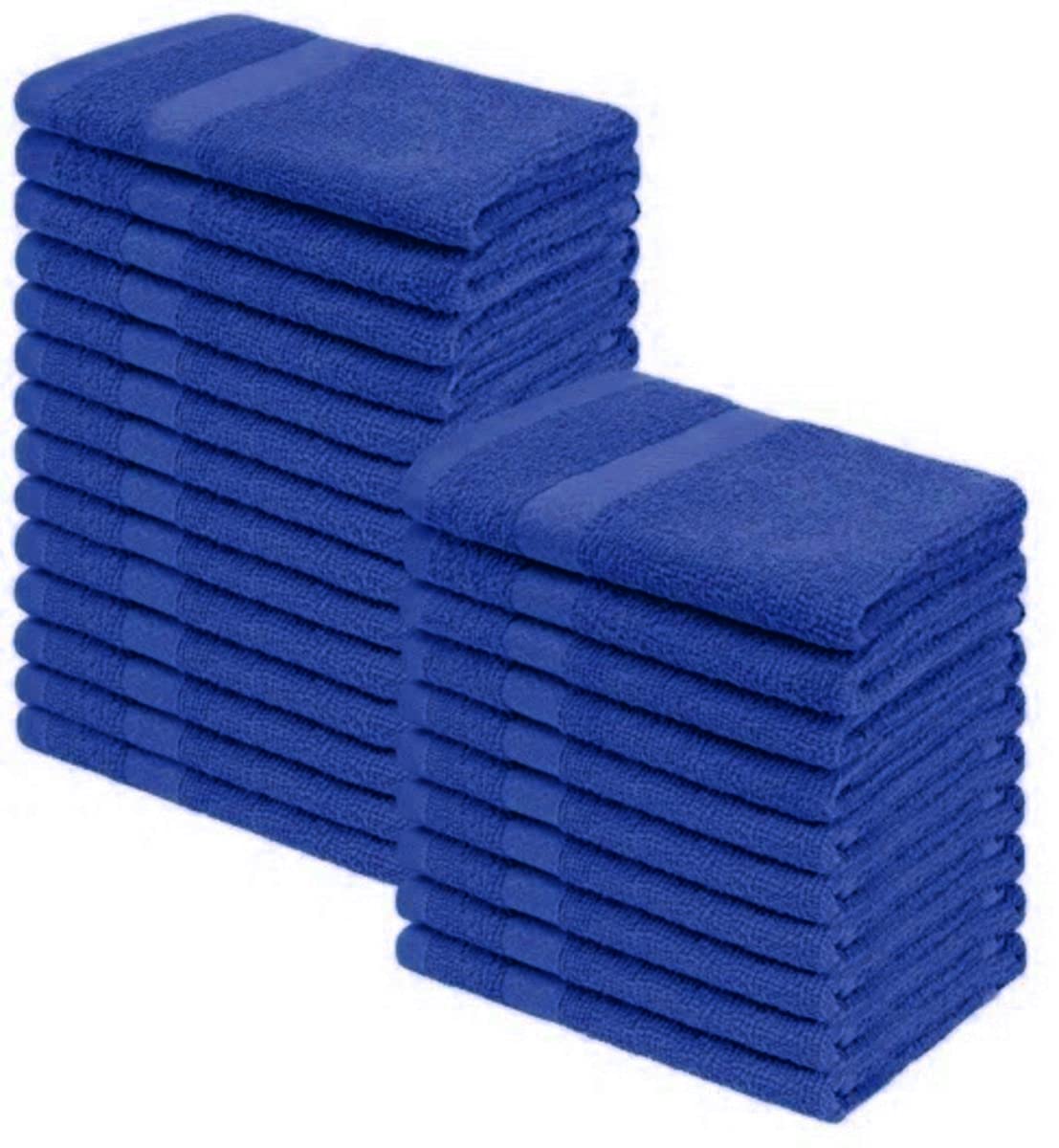 Towelbay Men's Royal Blue Pack Of 12 Flannels Face Cloths (30 X 30 Cm) Premium Soft Quality 100% Egyptian Cotton 500Gsm Quick Dry Washcloth Fingertip Towels (, 12)