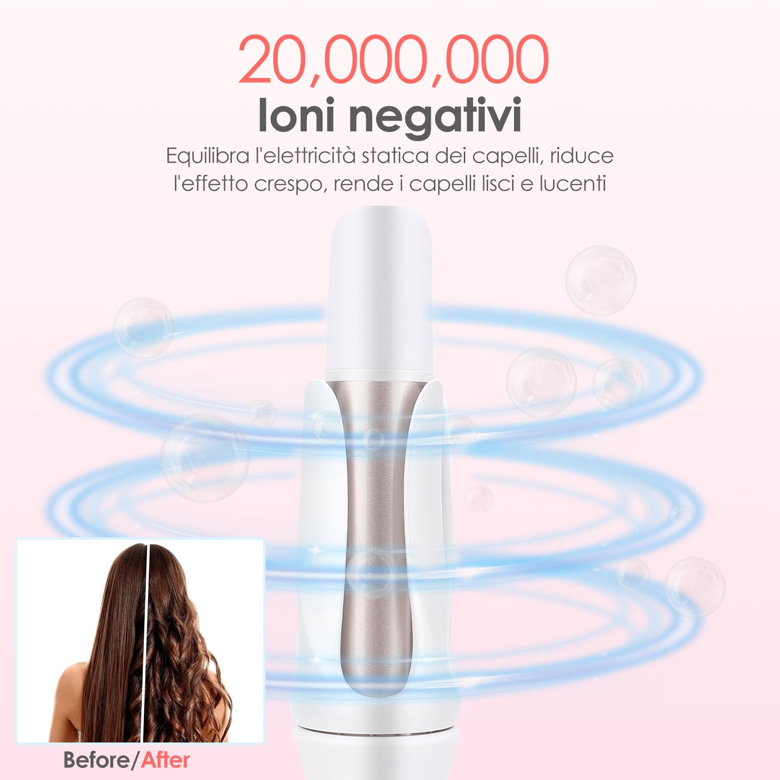 Arricciacapelli Automatico Bidirezionale | 32mm 3 Livelli Temp. (160-200°C) | Ioni & Anti-Ustione | Per Capelli Lunghi, Arricciatore Capelli Automatico