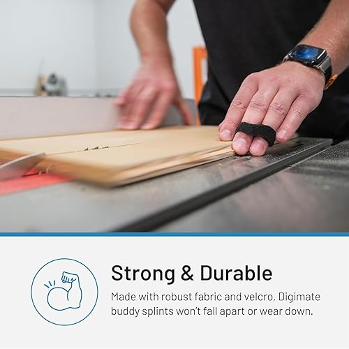 Miniatura 4 de Buddy Tape - Férula para dedos, reutilizable y lavable, acolchada ajustable para apoyar los dedos lesionados (talla única, 5 unidades)