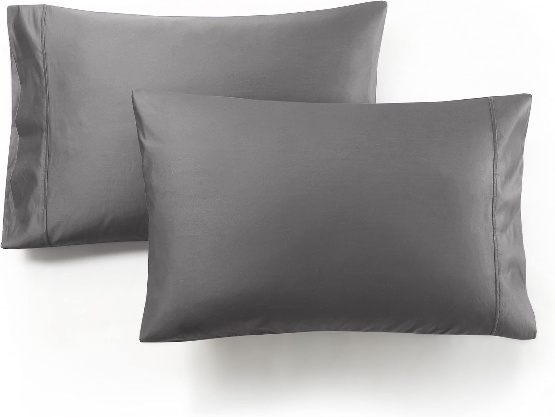 Hyde Lane 1000 Thread Count Cotton Pillowcases 2 Pack, Grey Pillow Cases Queen Size 20x30 inches, Soft and Durable Luxury, Wrinkle Resistant, Pilling Proof