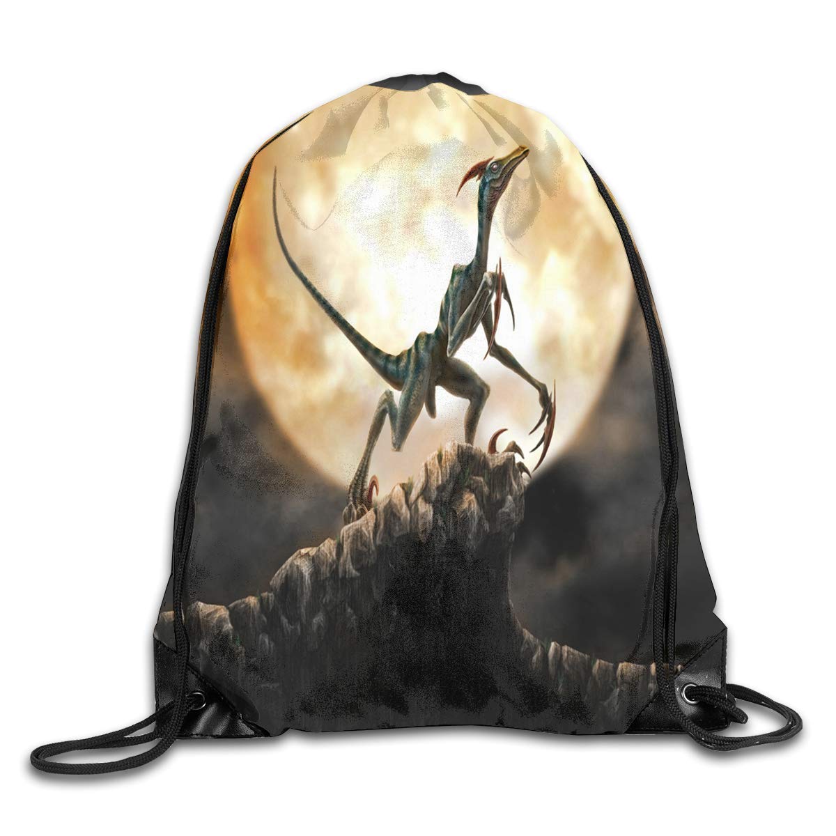 Fashion Unisex Gym Bag Drawstring Backpack Gym Bag Travel Backpack Animal Moon Cliff Dinosaur Small Drawstring Backpacks Women Men Adults