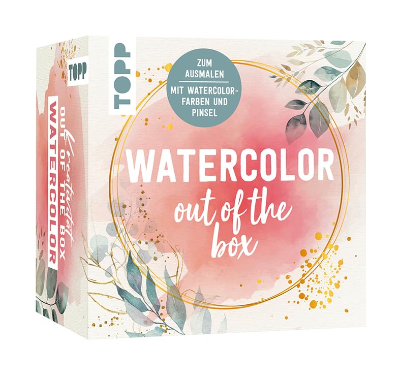 Kreativität out of the Box: Watercolor: Anleitungsheft, 30 Ausmalkarten, 2 Farbkarten und 1 Pinsel