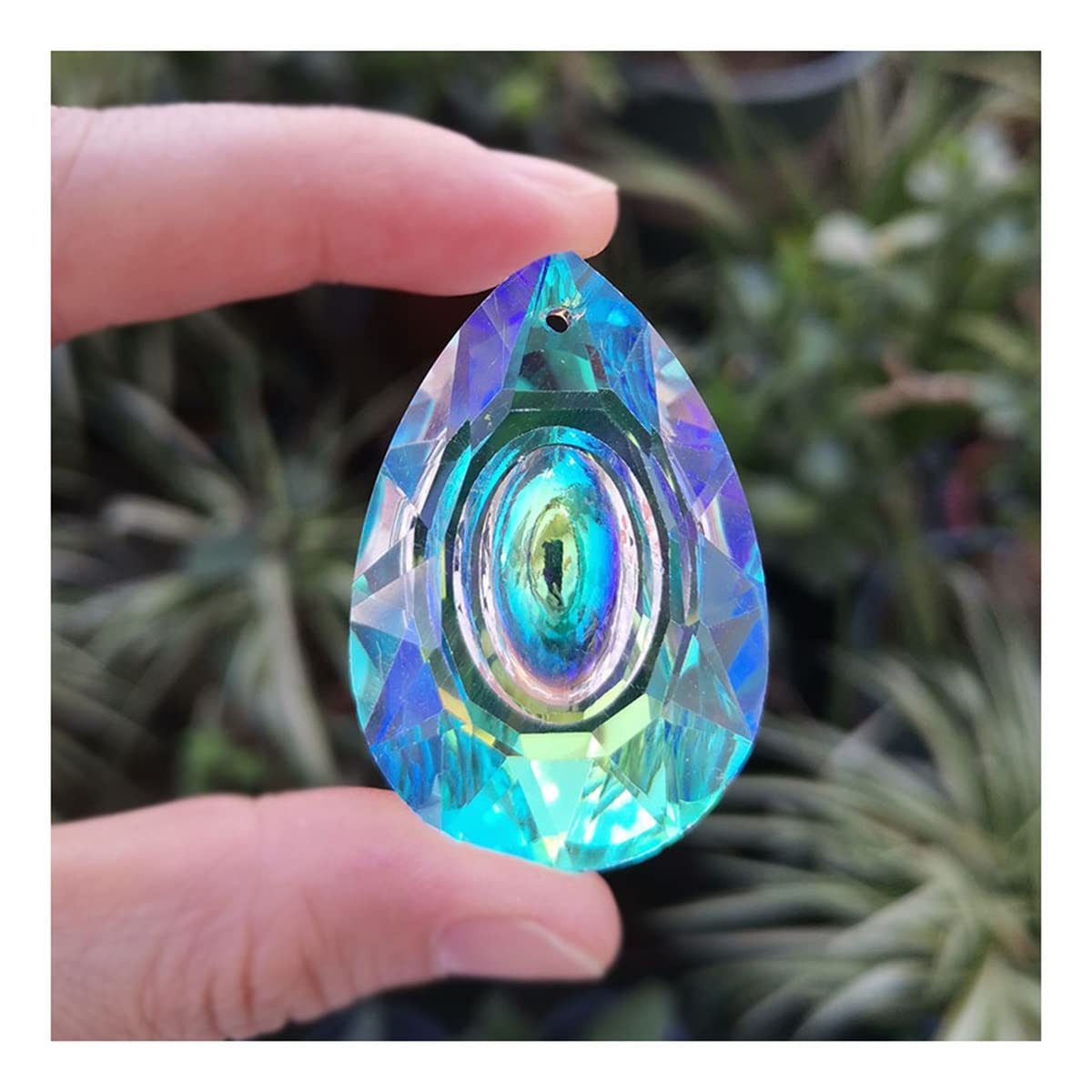 YUZGUHEY 5pcs AB Color Hanging Pendant Crystal Prism Chandelier Parts Decoration Crystals Lighting Lamp Replacement