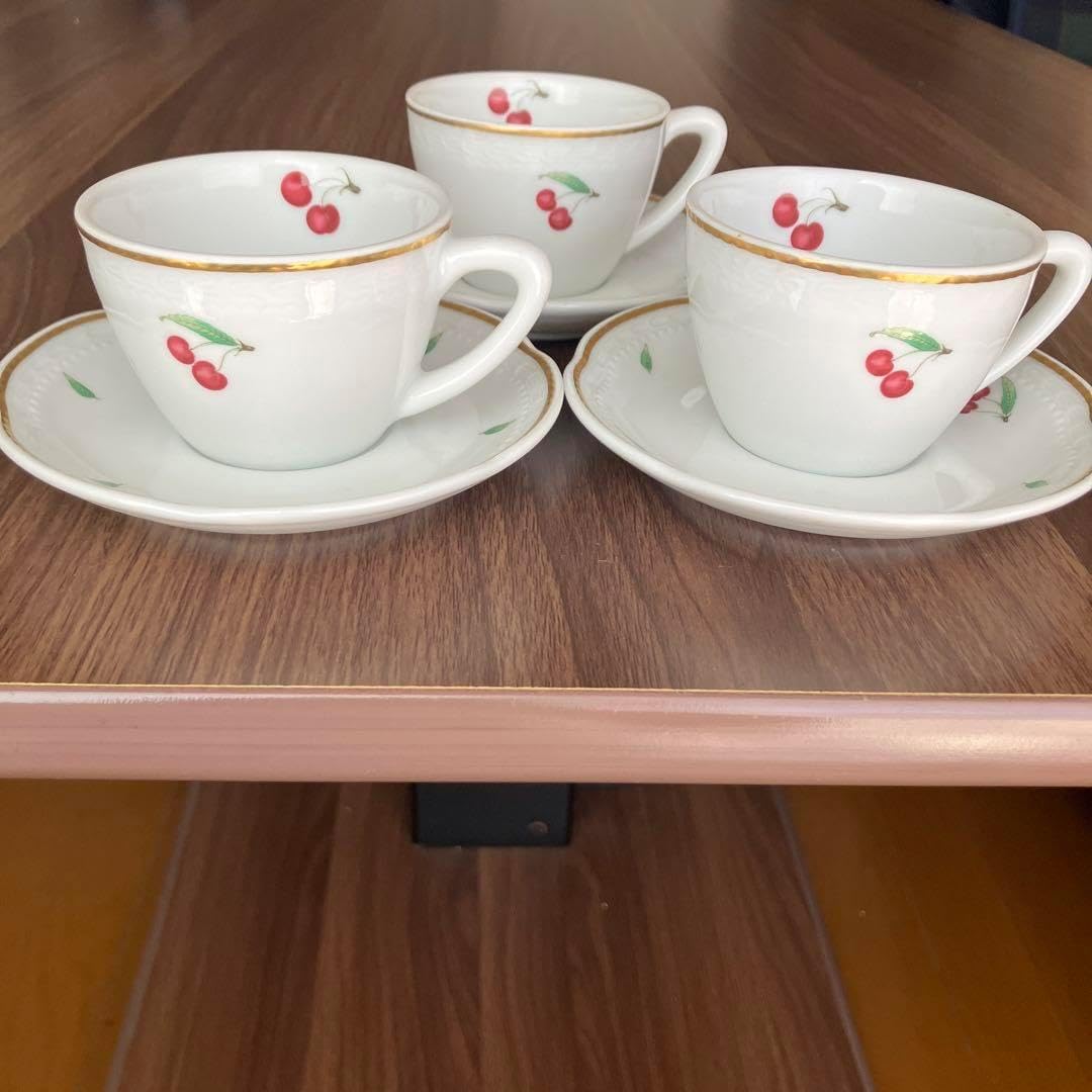 リチャードジノリ ボンジョルノ チェリー デミタス カップ&amp;ソーサ 3客