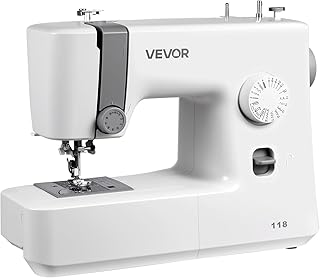 VEVOR Computernähmaschine mit 200 Stichanwendungen & LED-Bildschirm & Pedal & LED-Licht, robuster Metallrahmen, digitale Nähmaschine mit leistungsstarkem Motor (18 Sticharten)