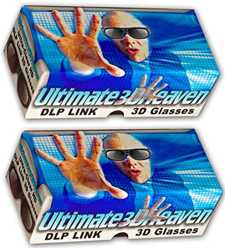 Dlp Link 144 Hz Ultra-Clear Hd 2 Pack 3D Active Rechargeable Shutter Glasses For All 3D Dlp Projectors - Benq, Optoma, Dell, Mitsubishi, Samsung, Acer, Vivitek, Nec, Sharp, Viewsonic & Endless Others! #TOP5