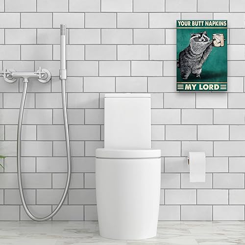 Miniatura 3 de Divertida decoración de baño con la servilleta de mi manteca de cerdo, mapache de animales, impresiones artísticas de pared, cuadros contemporáneos,