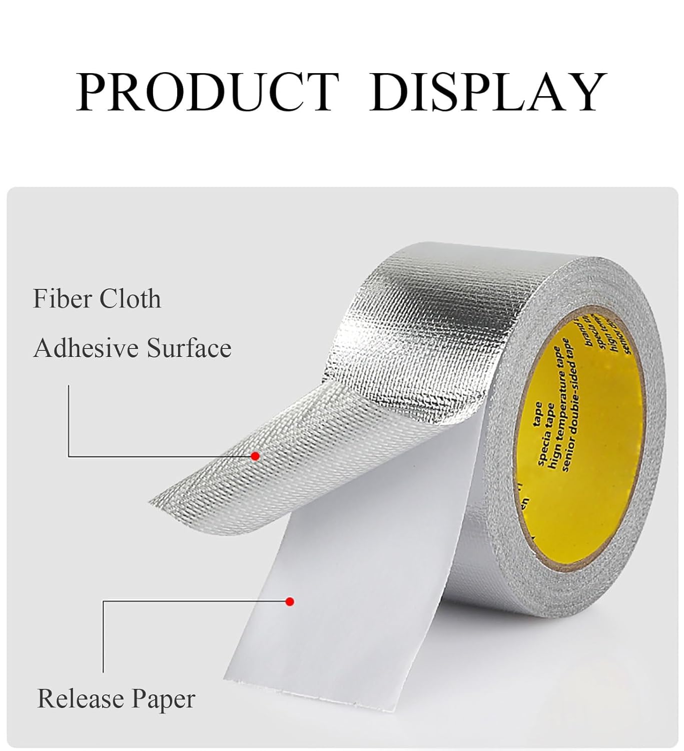 Cinta de aluminio, conducto de papel de aluminio resistente al agua de 0,15mm de espesor, sello aislante adhesivo for conductos, HVAC y rejillas de ventilación de secadora(40cm*20m)