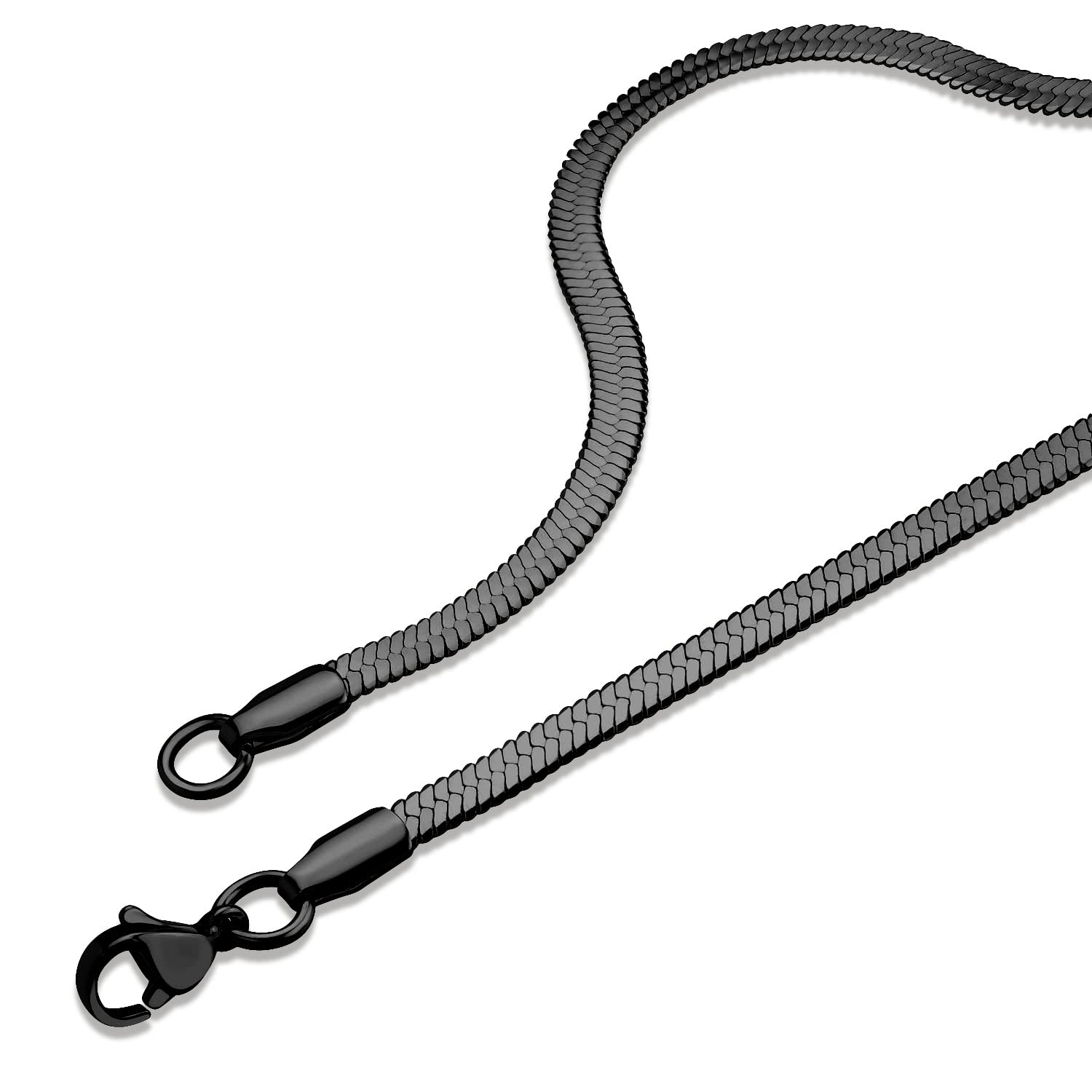 555Jewelry Stainless Steel Flat Herringbone Snake Chain Necklace for Men & Women