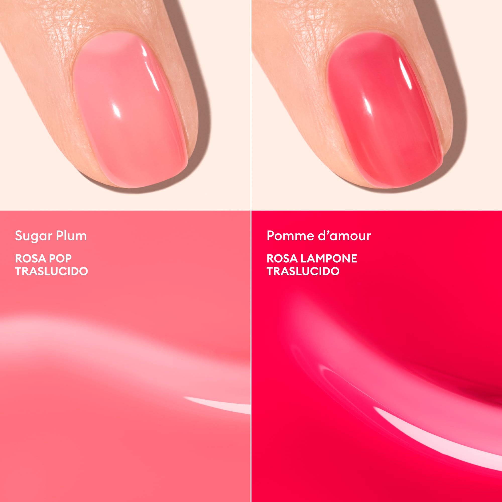 Manucurist - Duo Smalti Jelly Green™ Sugar Plum & Pomme d’Amour - Smalto Unghie Traslucido - Finish Jelly Semi-Opaco Effetto Ultra Glossy - 82,5% di Ingredienti di Origine Naturale - 15 ml