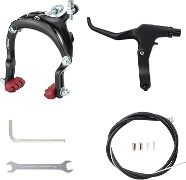 Bike Brake Set Front Caliper Brake Aluminum Alloy Left Brake Lever with Brake Cable for Mountain Bike BMX Cruiser Bike