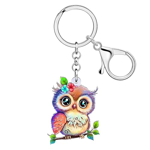 Anime Owl Keychain Acrylic Handbag Car Key Chain Rings Bird