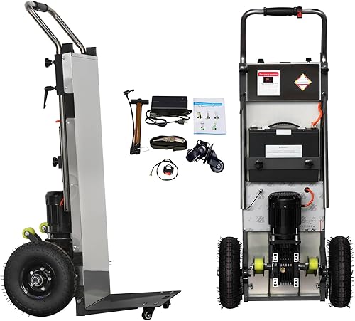RXFSP Camiones de mano de 880lb resistentes, 1200W carro de mano Dolly Escalera eléctrica que sube los camiones de mano