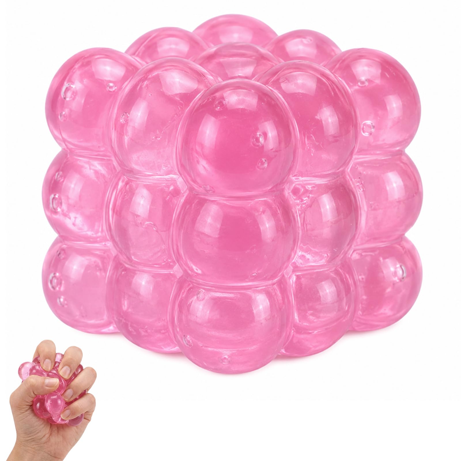 WonHey Cube Squishies, Fidget Toys, Fidgets for Stress Relief, Pink Squishies Cube Sensory Stress Toys Fidget Toy Gifts Squishes Fidget Stress Relief Cube