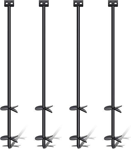 Zonon 4 anclajes de tierra de 35 pulgadas de profundidad x 30 pulgadas de largo x (2) anclajes de barrena de 4 pulgadas