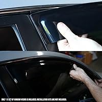 Vista 6 de DNA MOTORING WVS-176 - Deflector de visera de ventilación de humo oscuro para lluvia, protector solar (2 unidades), 1 paquete