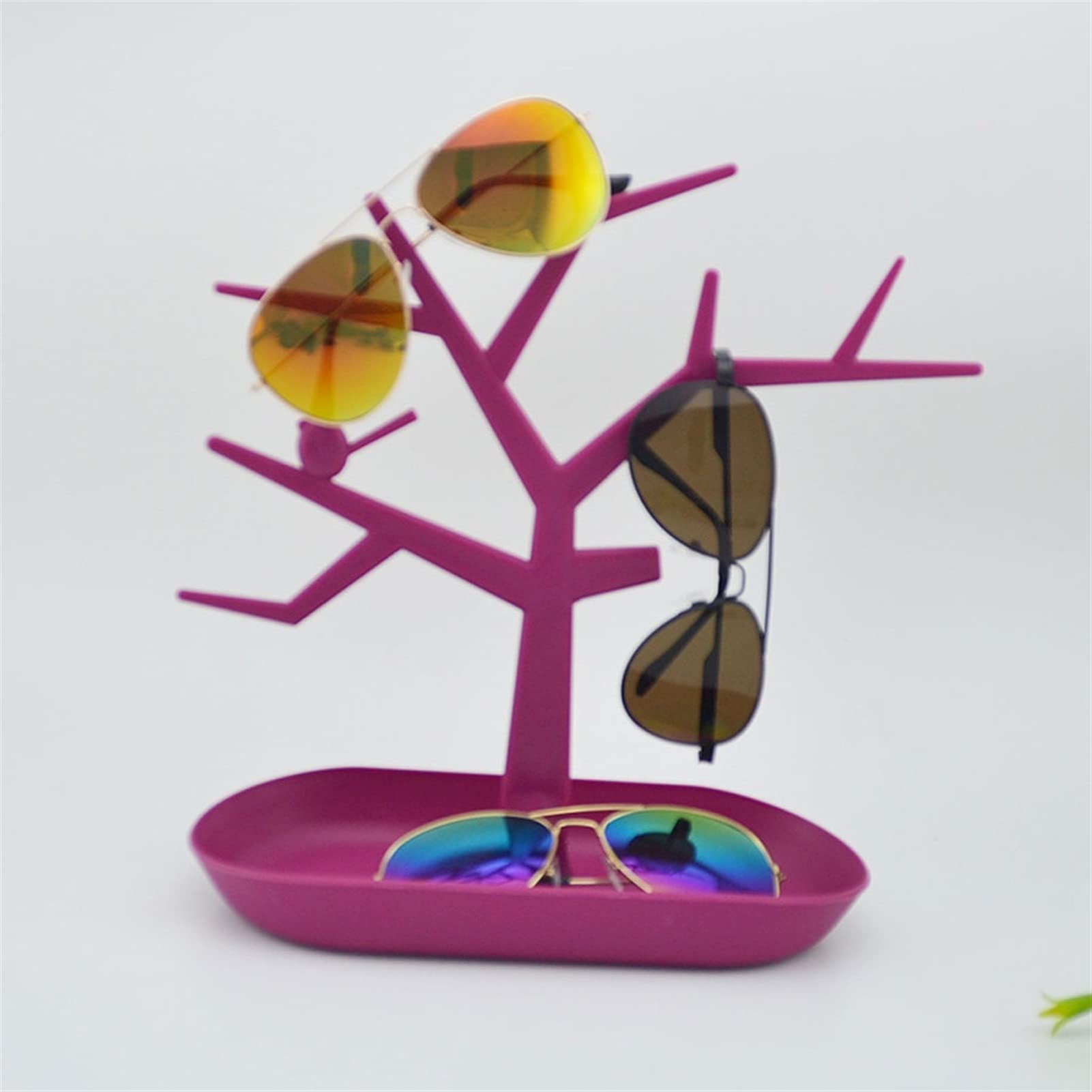 Marco gabinete de gafas con diseño abstracto de árbol y acabado decorativo