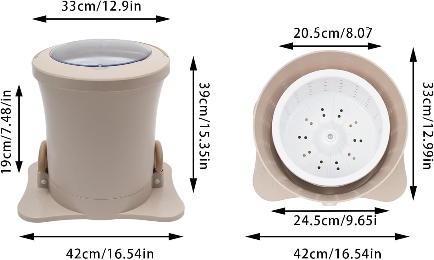 Mini Lavatrice E Centrifuga Portatile - Lavatrice Compatta Non Elettrica con Pedale E Manovella per Campeggio, Camper E Dormitori - Soluzione Salvaspazio 2 in 1 per Il Bucato