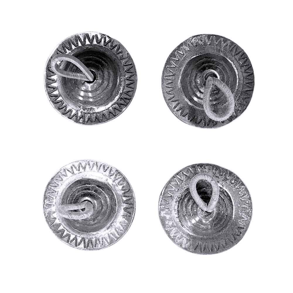 Juego de 4 crótalos chinchines egipcios hechos artesanalmente de latón plateado para ensayos de danza del vientre