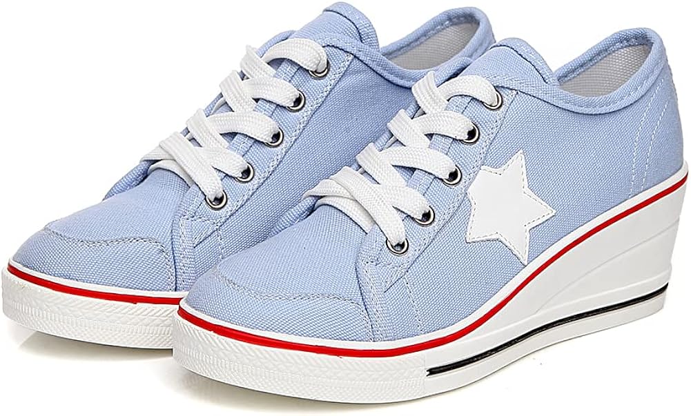 wedge canvas trainers