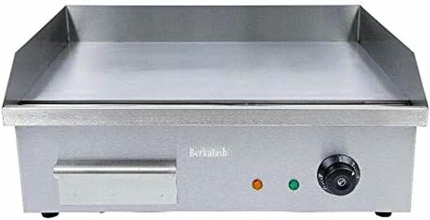 Flat Countertop Power, 22 '' Teppanyaki Grill For Commercial Restaurant, Stainless Steel With Kitchen Adjustable Temperature Control, 3000 W, 110 V