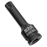 FOCMKEAS 1/2-Inch Drive x M12(12mm） Impact XZN Triple Square Spline Bit Socket, Metric Lengthen Screwdriver Socket Adapter, 3-Inch Length, CR-MO Steel, One-Piece Construction, Black
