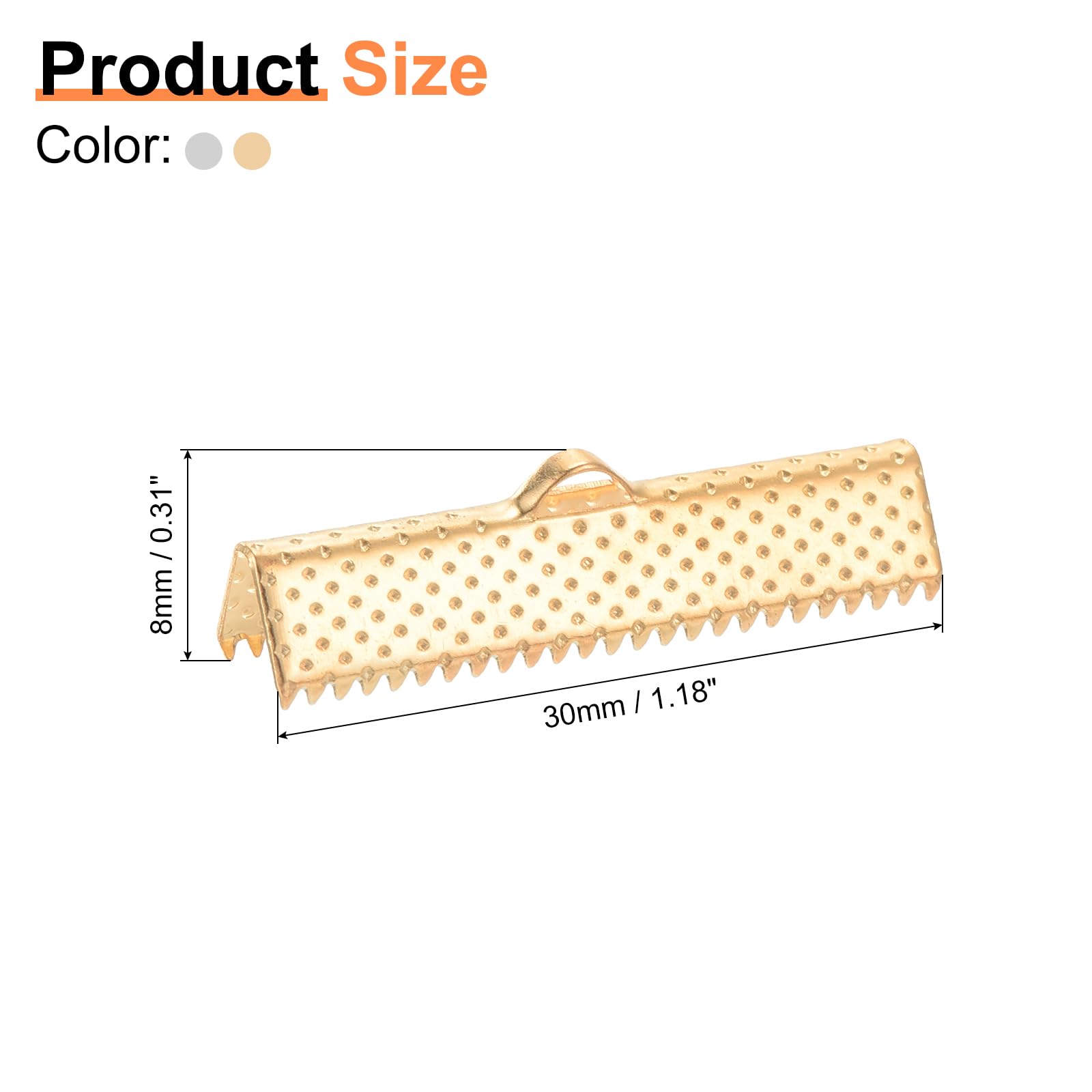 QUARKZMAN 100Pz 13mm Fermagli per Crimpatura Nastro, Fermagli per Crimpatura Segnalibro, Fermagli per Crimpatura Fermagli per Bracciale Collana Gioielli, 4 Colori
